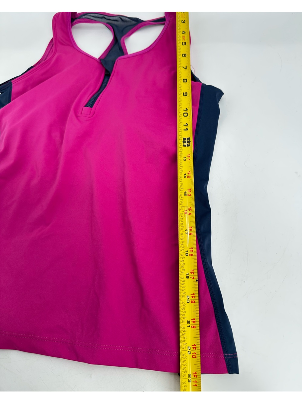 Ruby Ribbon Zip Front Demi Tank Workout Tank Top - Picture 8 of 9